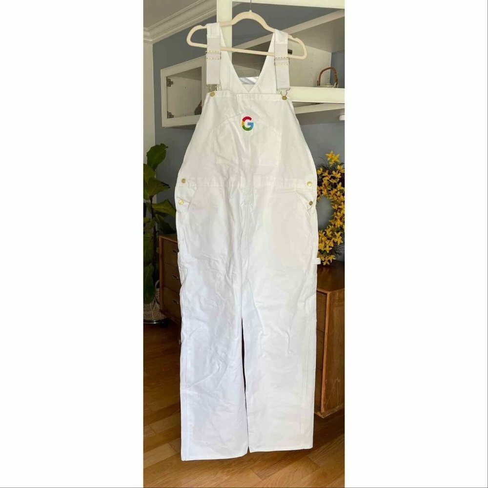 Dickies Overalls Men’s Google Pixel Event 2018 White w/ Embroidered Logo 44 X 32